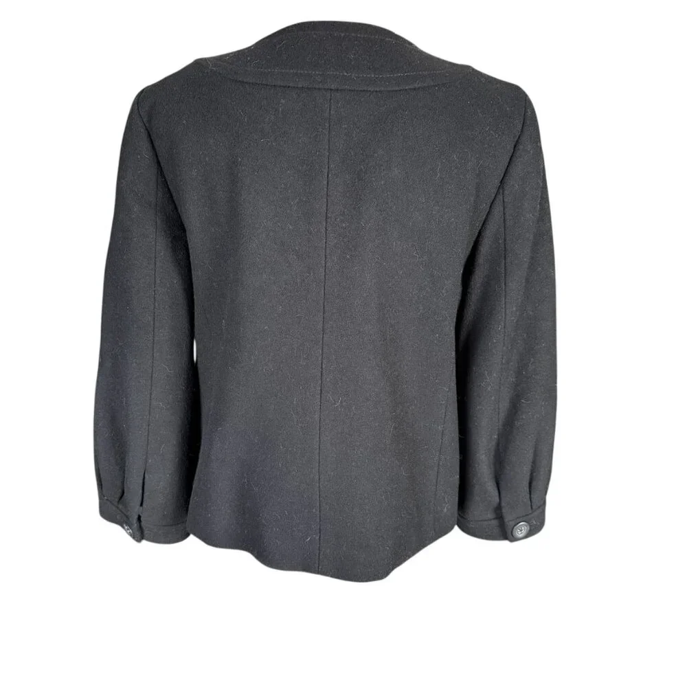 J. Crew women's black fully lined double breasted long sleeve coat - Picture 4 of 8